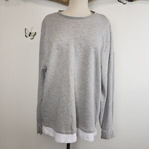 Asos gray distressed sweatshirt with faux layer
